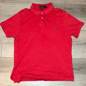 Polo Ralph Lauren Soft Red Polo Golf Shirt Custom Fit Men's Large